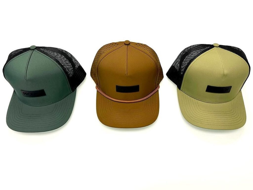 Three mesh trucker caps with debossed leather Prodigy patches
